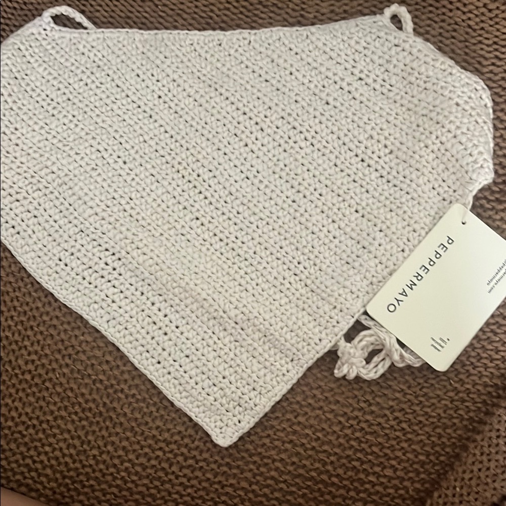 Cream Crochet Women's Bandanna Top